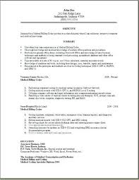 Career Objective Examples For Medical Coding And Billing Resume