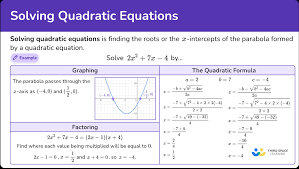 Solving Quadratic Equation Math Steps
