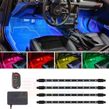 Ledglow 4pc Million Color Multi Color Led Interior Footwell Underdash Lighting Kit For Cars Trucks 18 Solid Colors 10 Unique Patterns Music Mode Includes Control Box Remote Universal