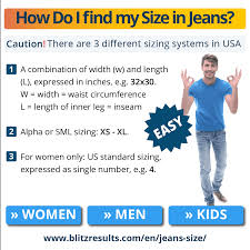 1 jean size chart converter width