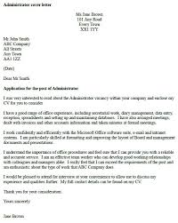 Administrator Cover Letter Example Icover Org Uk