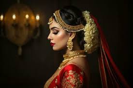 indian bride wearing traditional