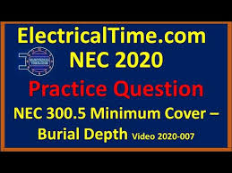 nec 300 5 2020 minimum cover burial