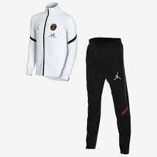 Tracksuits view all view all without treats. Nike Paris Saint Germain 20 21 Df Strike Tracksuit K Cl White Black Truly Gold Mens Replica Pro Direct Soccer