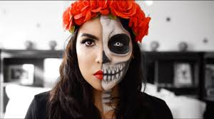 half skull makeup tutorial maquillaje