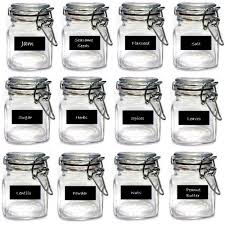 12pc Gr8home Glass Spice Jars
