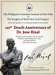 Jose rizal's death are this top 5 list. Balitang New York Dr Jose Rizal National Hero Of The Philippines 121st Death Anniversary To Be Commemorated December 21 In New York