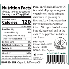 eden safflower oil organic 473ml