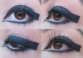 bold block eyeliner makeup step by