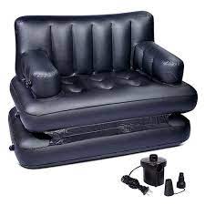 Leatherete Black Bestway Air Sofa Cum