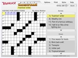 Typically clues appear outside the grid, divided into an across list and a down list; Yahoo Free Daily Crossword Puzzles