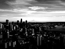 Seattle Cityscape Black And White