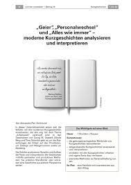 Maret 16, 2021 posting komentar. Geier Personalwechsel Und Alles Wie Immer Deutsch Sprachen Unterrichtsmaterial Raabe