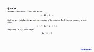 Solved Solve Each Equation And Check