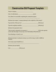 31 Construction Proposal Template Construction Bid Forms