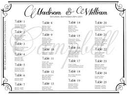 Amazing Free Wedding Table Seating Chart Template Interior Www