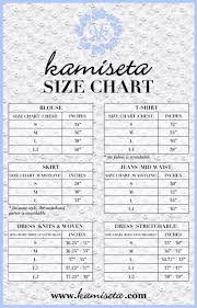 Size Chart Kamiseta