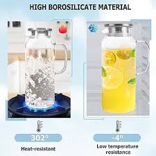 Water Carafe Glass Jug Beverage Pitcher