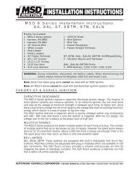 Msd 6420 Ignition Kit Installation Instructions Jegs