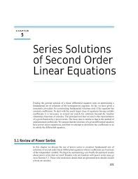 solutions of second order linear equations