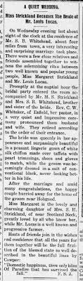 Her career spanned over 50 years. Strickland And Lucas Wedding Announcement 1911 Newspapers Com