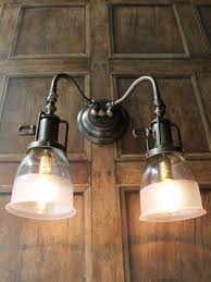 Brass Double Arm Wall Light With Half
