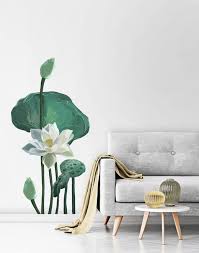 Watercolor White Lotus Fl And