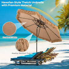 Thatched Tiki Patio Umbrella Costway
