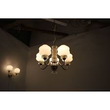 One Vintage Chandelier And One Wall Lamp