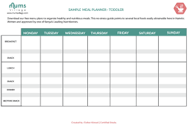 Toddler Meal Planner Template