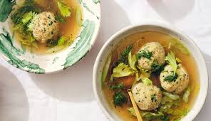 matzo ball soup with celery and dill