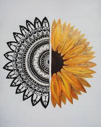 Zum seitenanfang bunte.de news promis mediadaten kontakt Half Sunflower Half Mandala Painting Sunflower Mandala Mandala Design Art Sunflower Mandala Tattoo