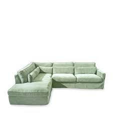 Modern simple design genuine leather sofa set. Buy Brompton Cross Corner Sofa Chaise Longue Left Velvet Mint Riviera Maison