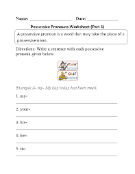 She played football with her brother. Pronouns Worksheets Possessive Pronouns Worksheets