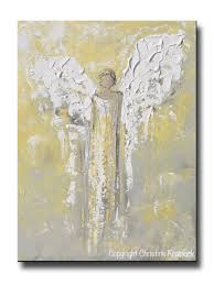 Buy angel home art posters and get the best deals at the lowest prices on ebay! Angel Painting Abstract Gold Grey Guardian Angel Home Wall Art Canvas Contemporary Art By Christine