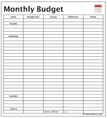 005 Household Budget Template Printable Excel Free Monthly