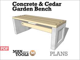 Concrete Cedar Garden Bench Plan