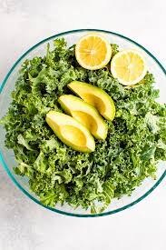 maged kale salad with avocado