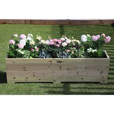 large wooden garden planter trough 40cm