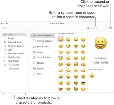 use emoji and symbols on mac apple
