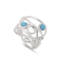 Double Opal Wire Ring