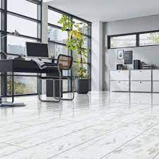 bedroom by high gloss laminate flooring