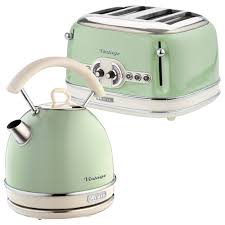 ariete green kettle and 4 slice toaster