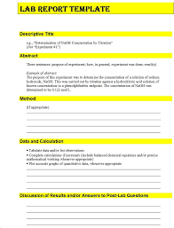 Free Lab Report Template Free Report