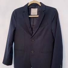 Boys 11 12 Zara Wool Navy Suit