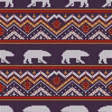 polar bear knitting pattern vector