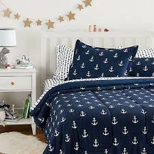 twin full queen bed bag navy white