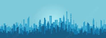 blue modern city skyline business