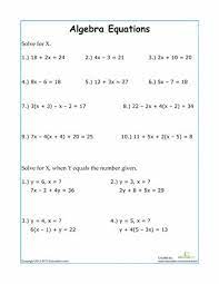 Algebra Equations Algebra Worksheets