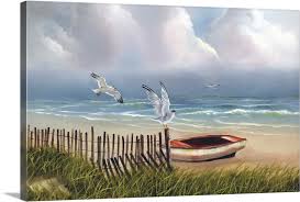 Coastal Seagulls Wall Art Canvas